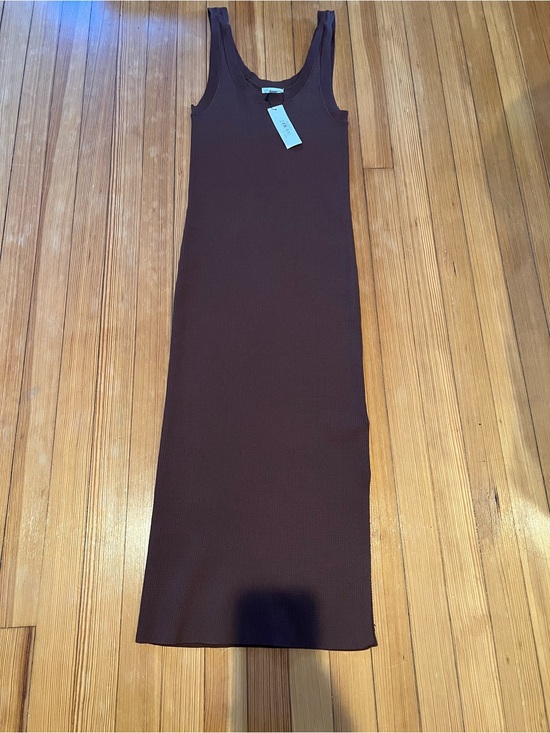 The Drop Dresses & Skirts - Sleeveless Ribbed Maxi Dress in Dark Brown